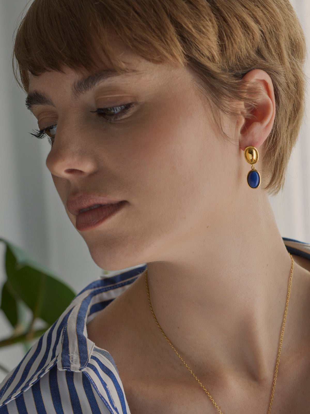 Brincos One Element Long Blue - OJSE03D