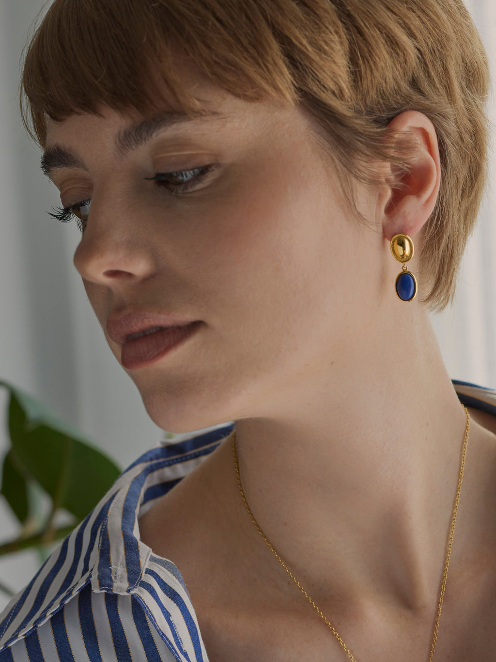 Brincos One Element Long Blue - OJSE03D