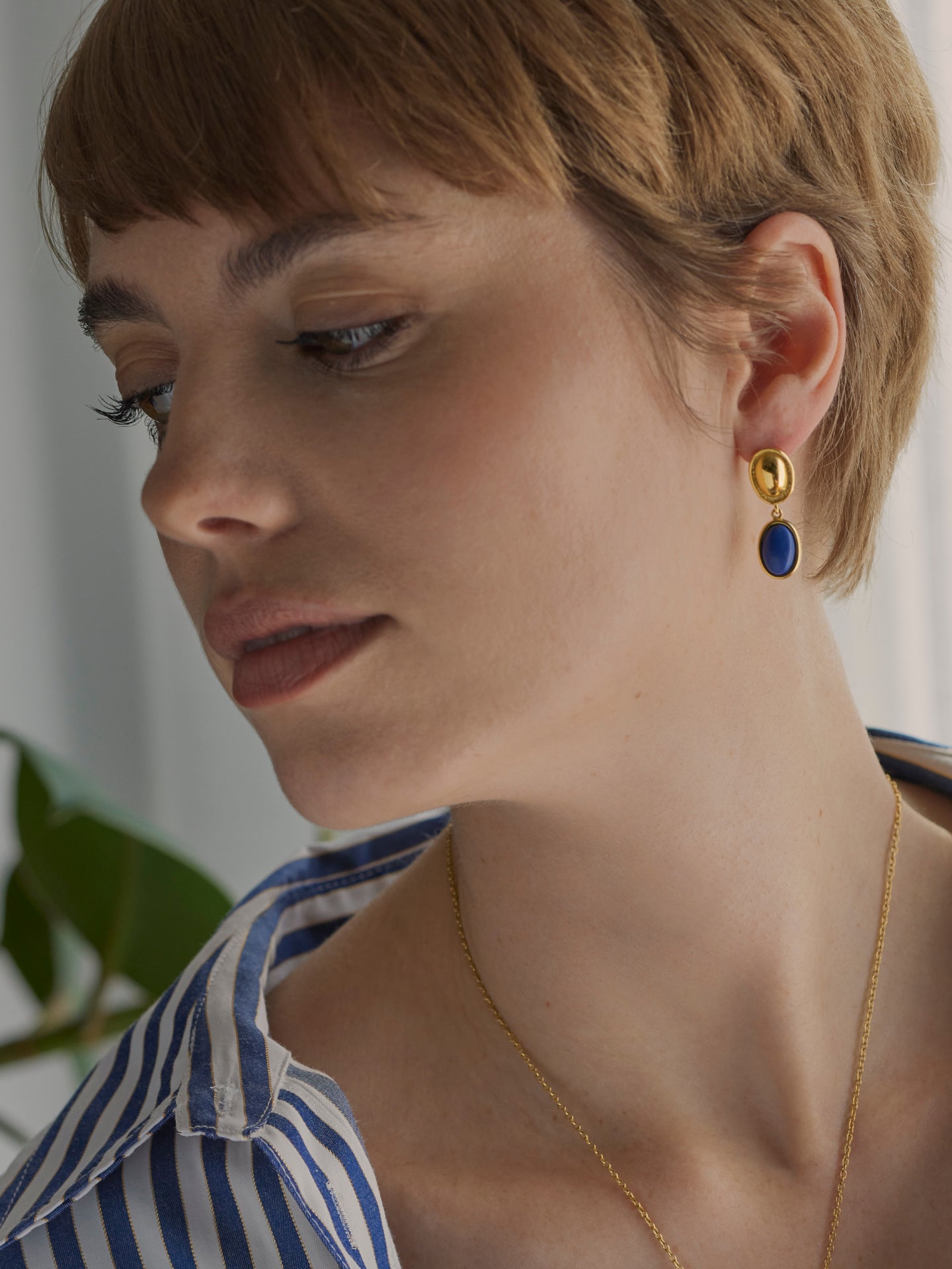 Brincos One Element Long Blue - OJSE03D