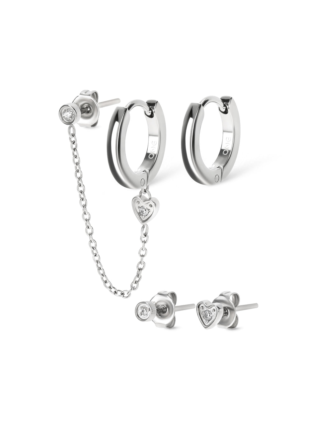 Set de Brincos One Silvery Four - OJSESF03S