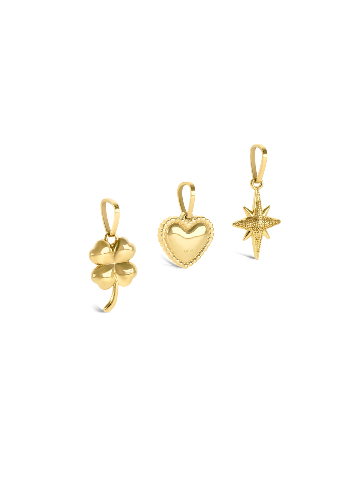 Set Colar & Charmes One Trinity Gold - OJSET01G