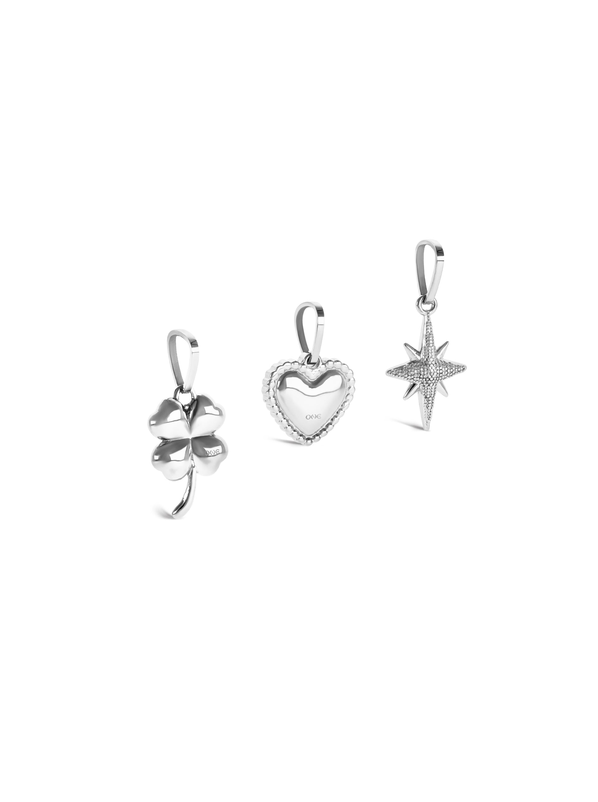 Set Colar & Charmes One Trinity Silver - OJSET01S