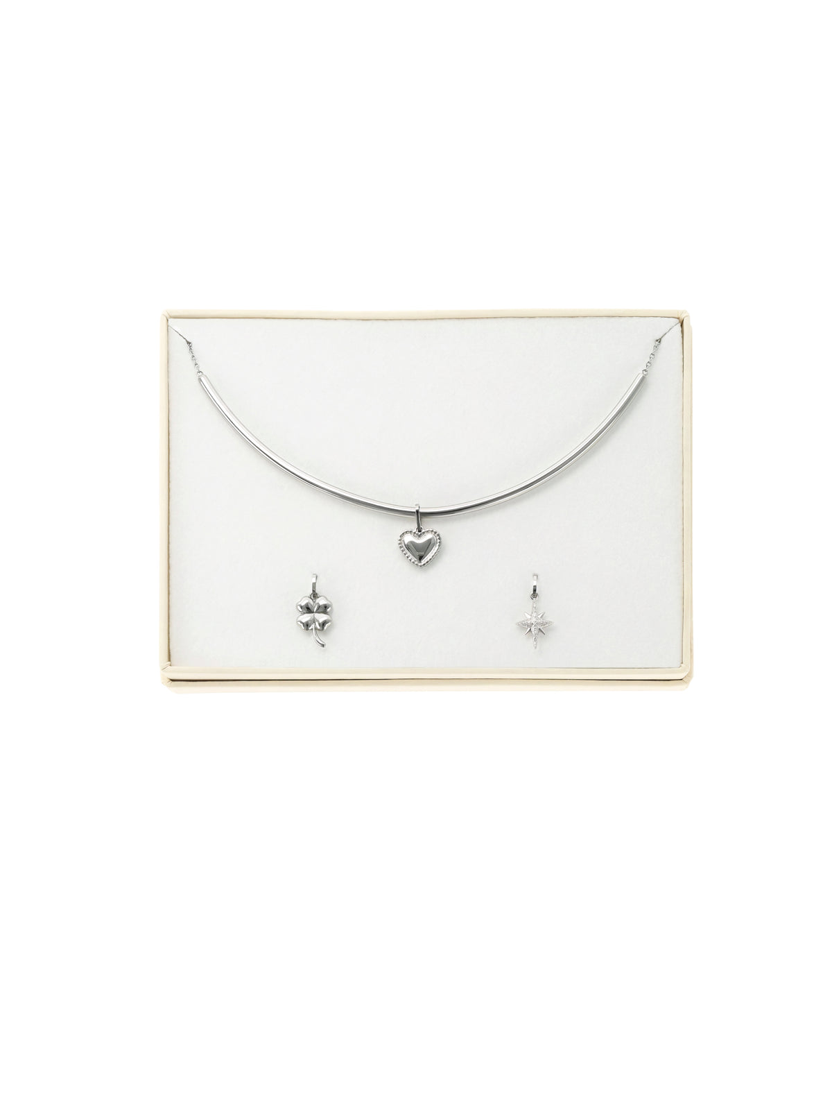Set Colar & Charmes One Trinity Silver - OJSET01S