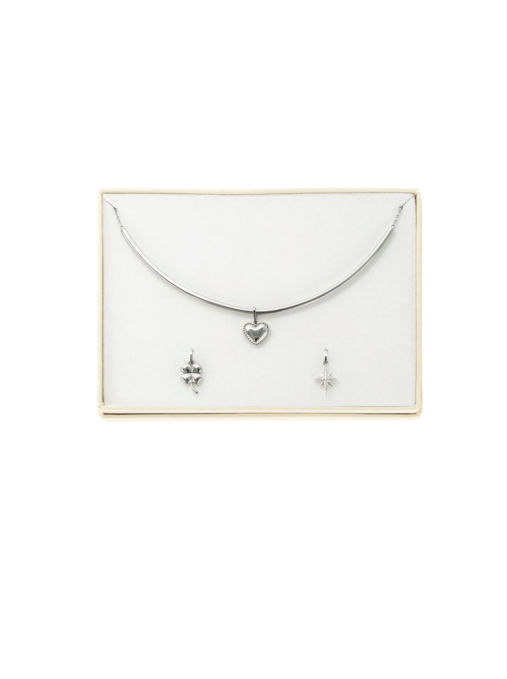 Set Colar & Charmes One Trinity Silver - OJSET01S