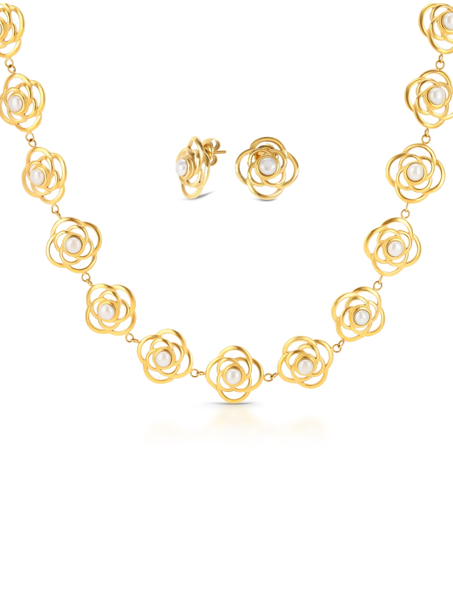 Set Colar & Brincos One Rose Pearl - OJSET06G