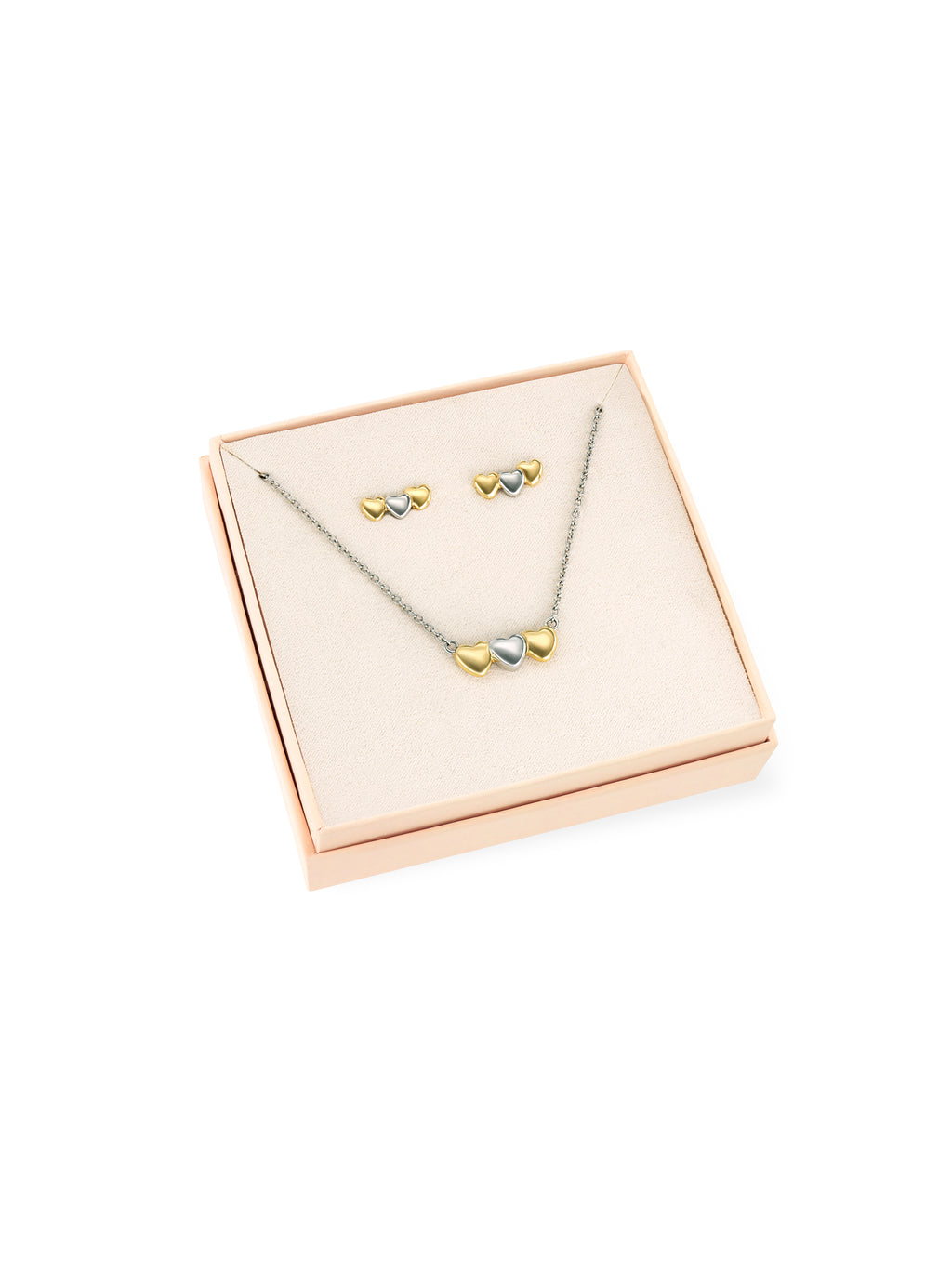 Set Colar & Brincos One Crazy Heart Bicolor - OJSET10SG