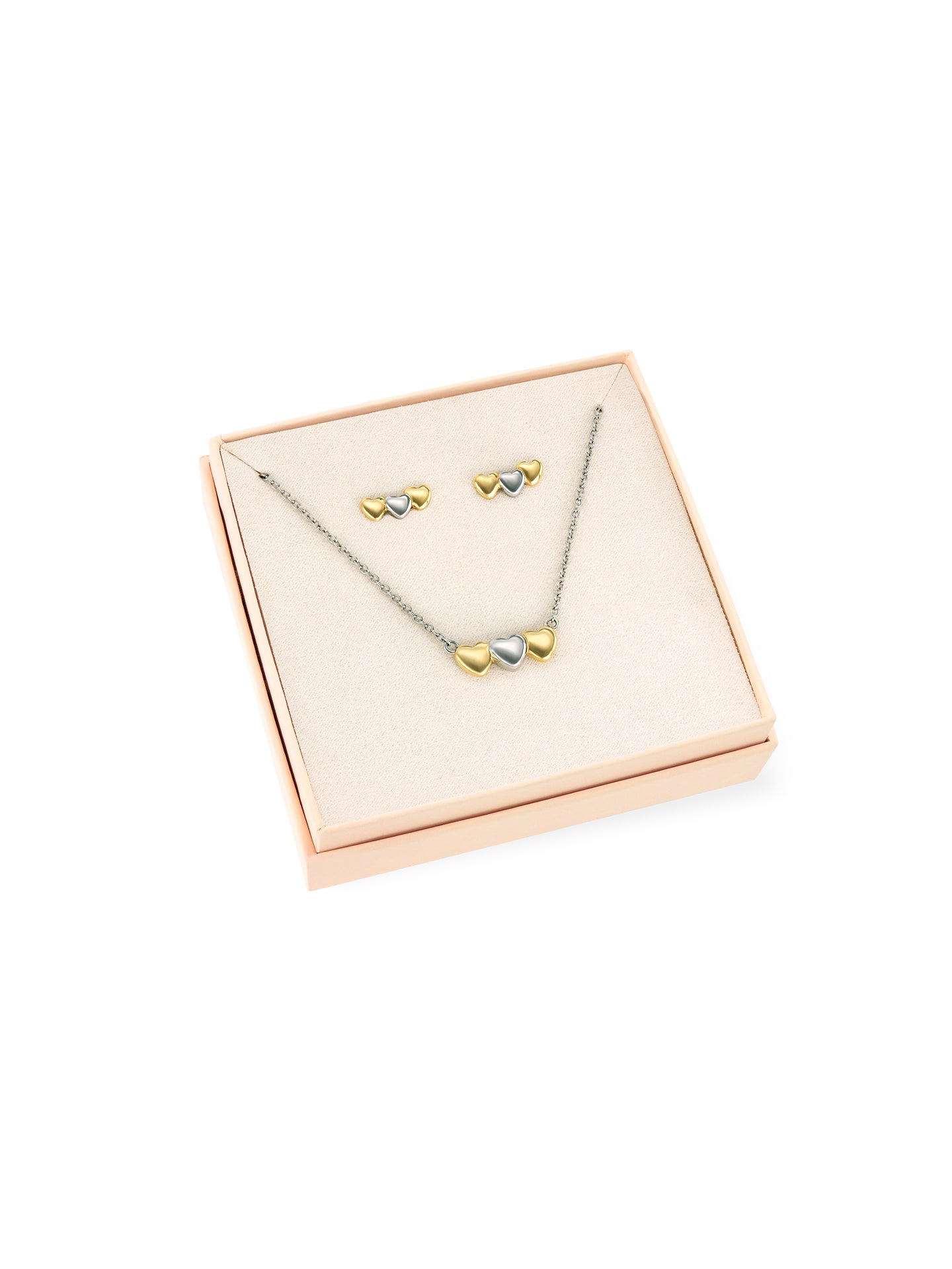 Set Colar & Brincos One Crazy Heart Bicolor - OJSET10SG