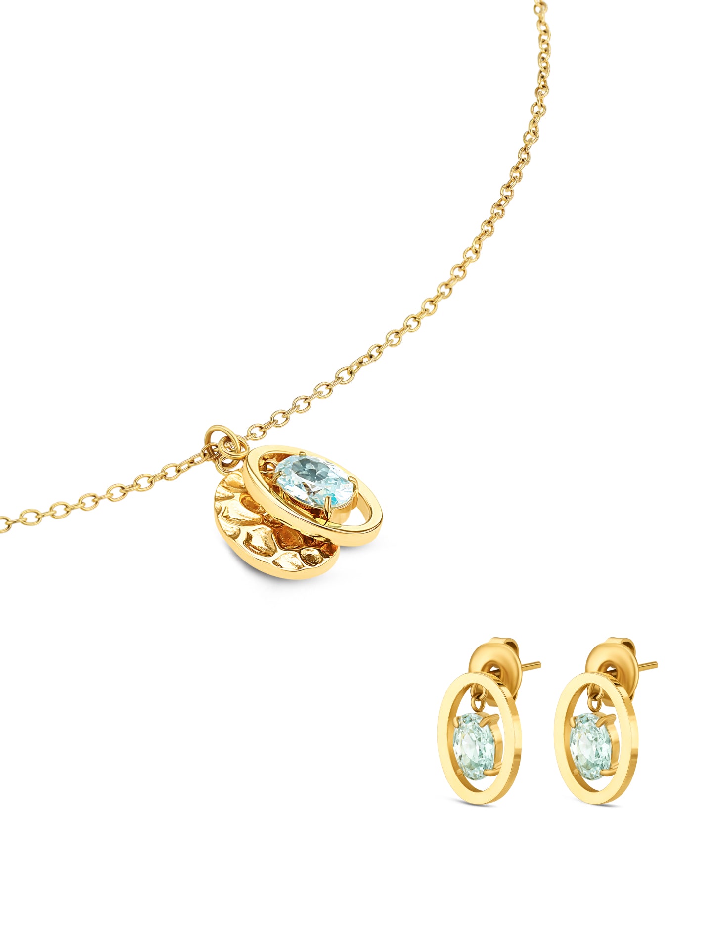 Set Halskette & Ohrringe One Birthstone März