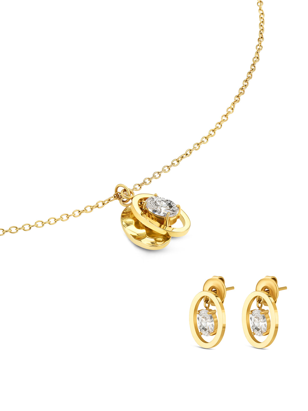 Ensemble Collier & Boucles d'oreilles One Pierre de Naissance Avril