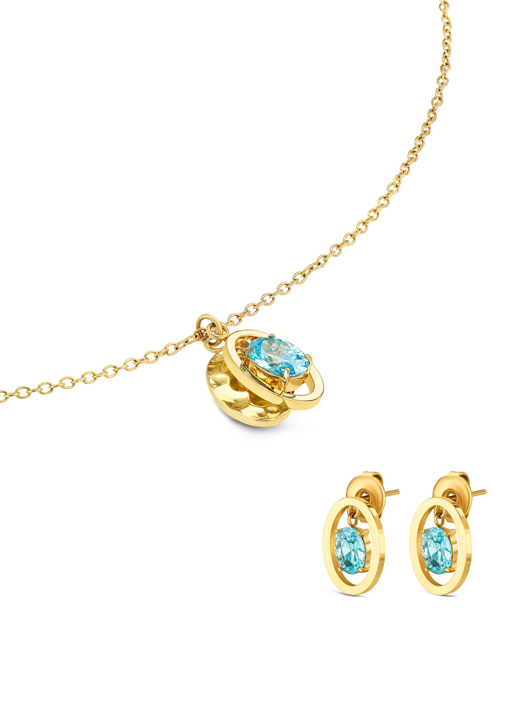 Set Collar y Pendientes One Birthstone Diciembre