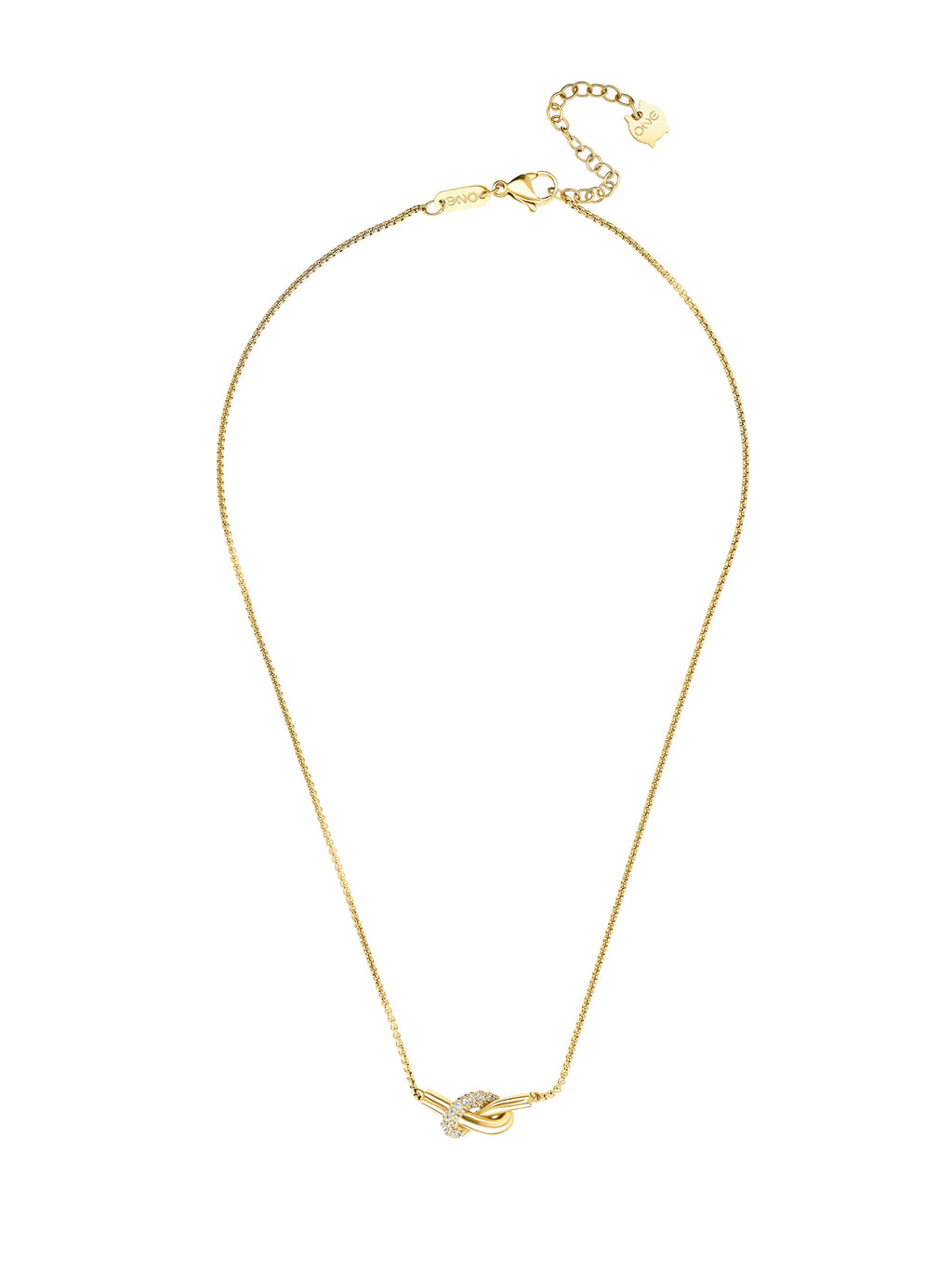 Set Colar & Brincos One Senhora Knot Crystal Gold - OJSET29G