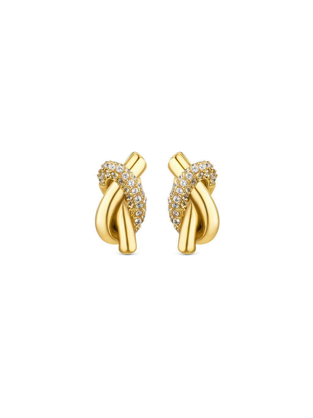 Set Colar & Brincos One Senhora Knot Crystal Gold - OJSET29G