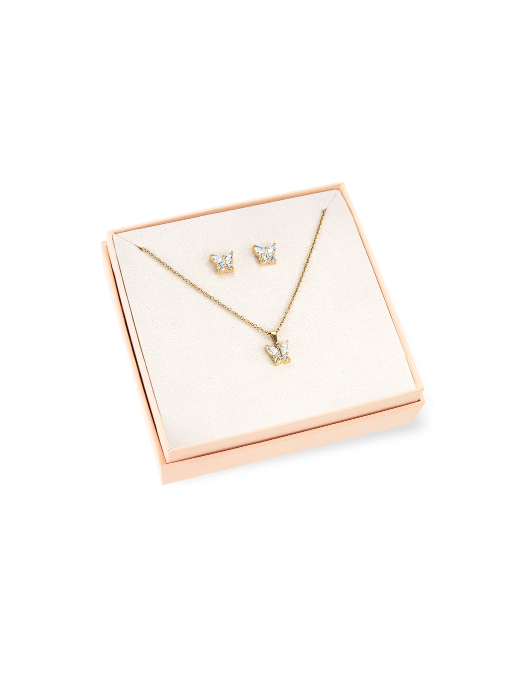 Set Colar & Brincos One Butterfly Crystal