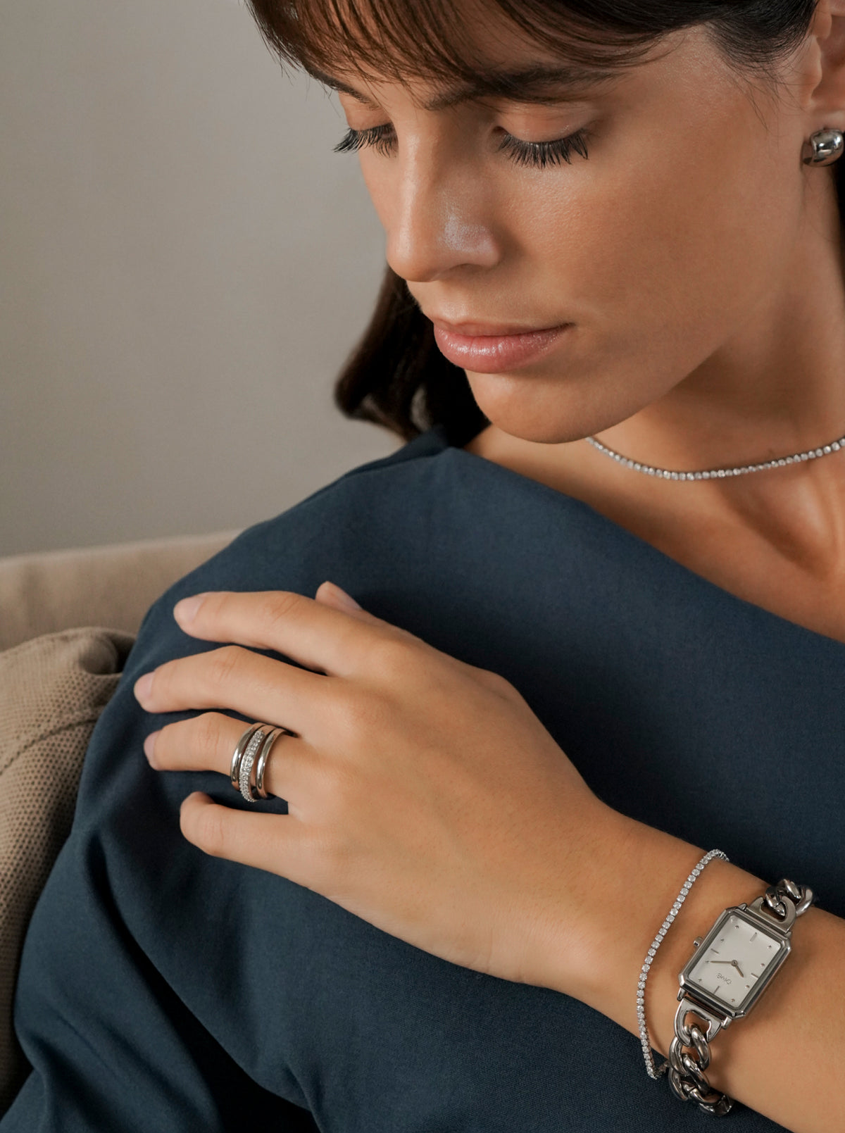 Anel One Silver Frost Crystal - OJSFR02S