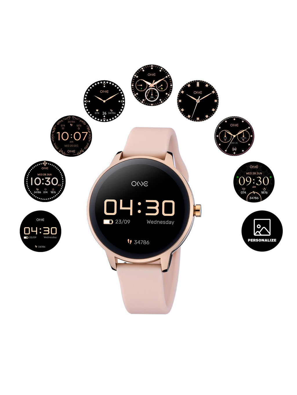 Smartwatch One QueenCall Rosegold Silicone - OSW0027RS51D