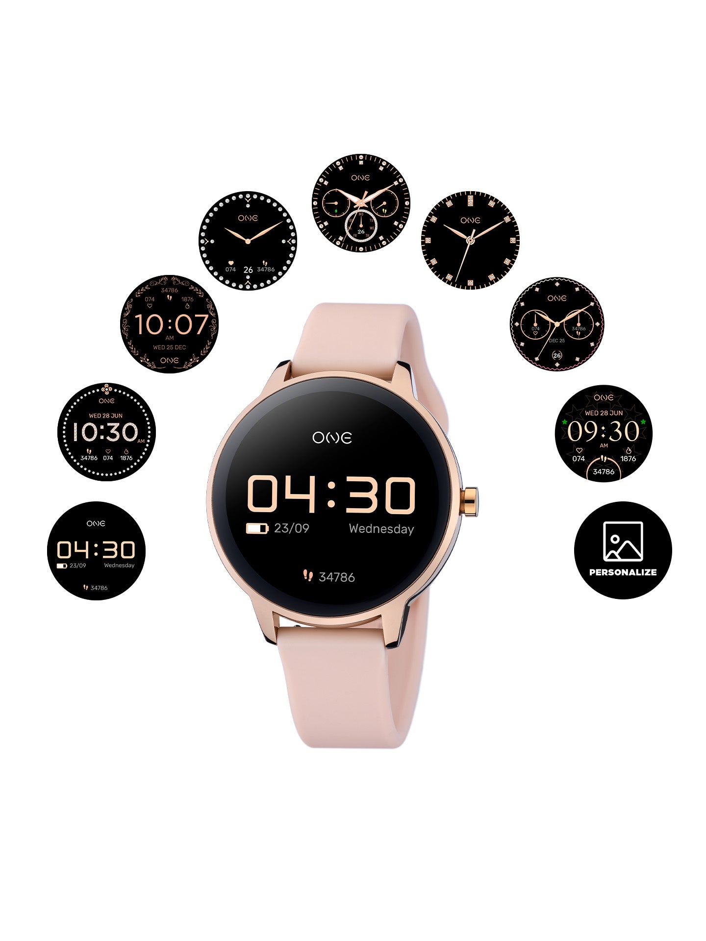 Smartwatch One QueenCall Rosegold Silicone - OSW0027RS51D
