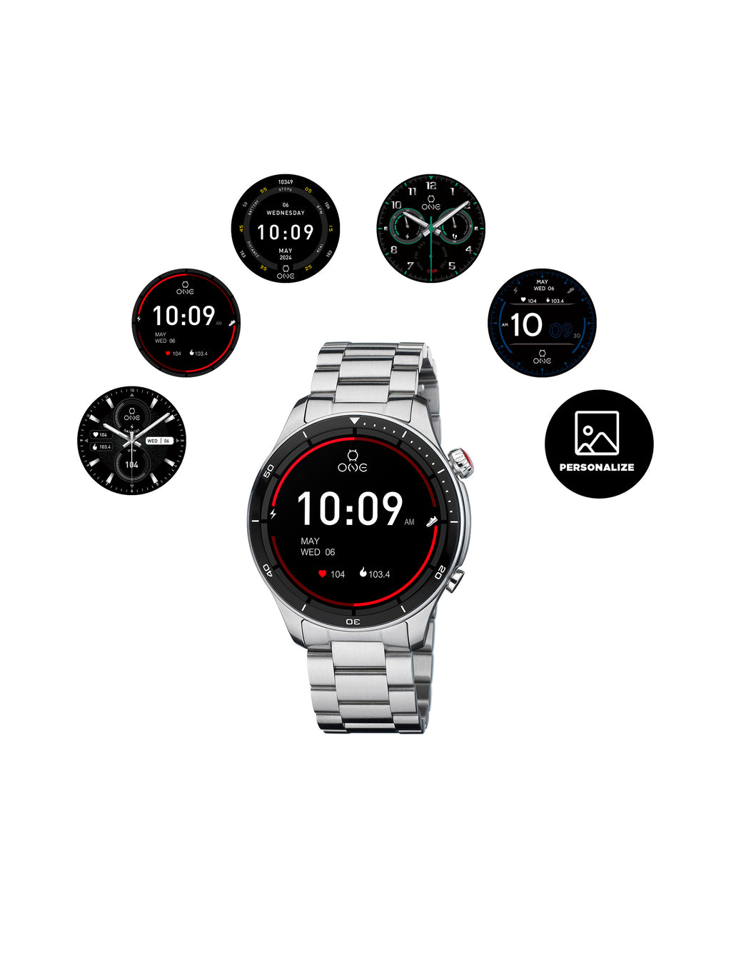 Smartwatch One Men Alphacall Silver Links - OSW0100SL41J