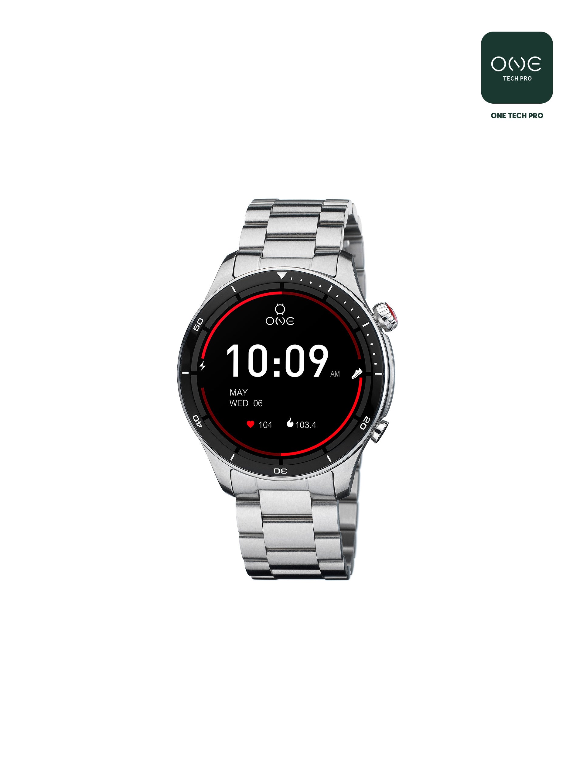 Smartwatch One Men Alphacall Silver Links - OSW0100SL41J