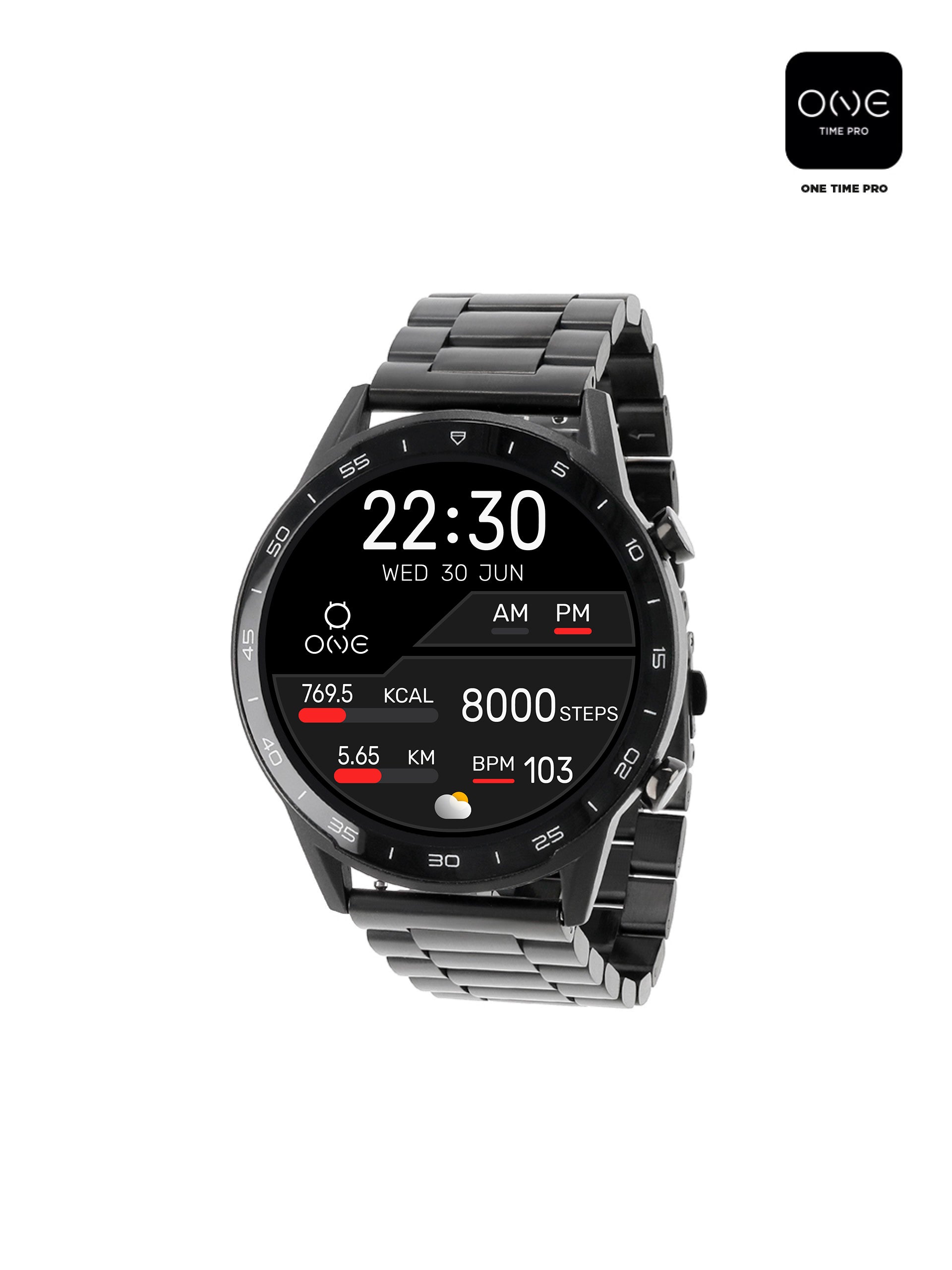 Smartwatch One Men Forceful Black Links - OSW0272BL32D
