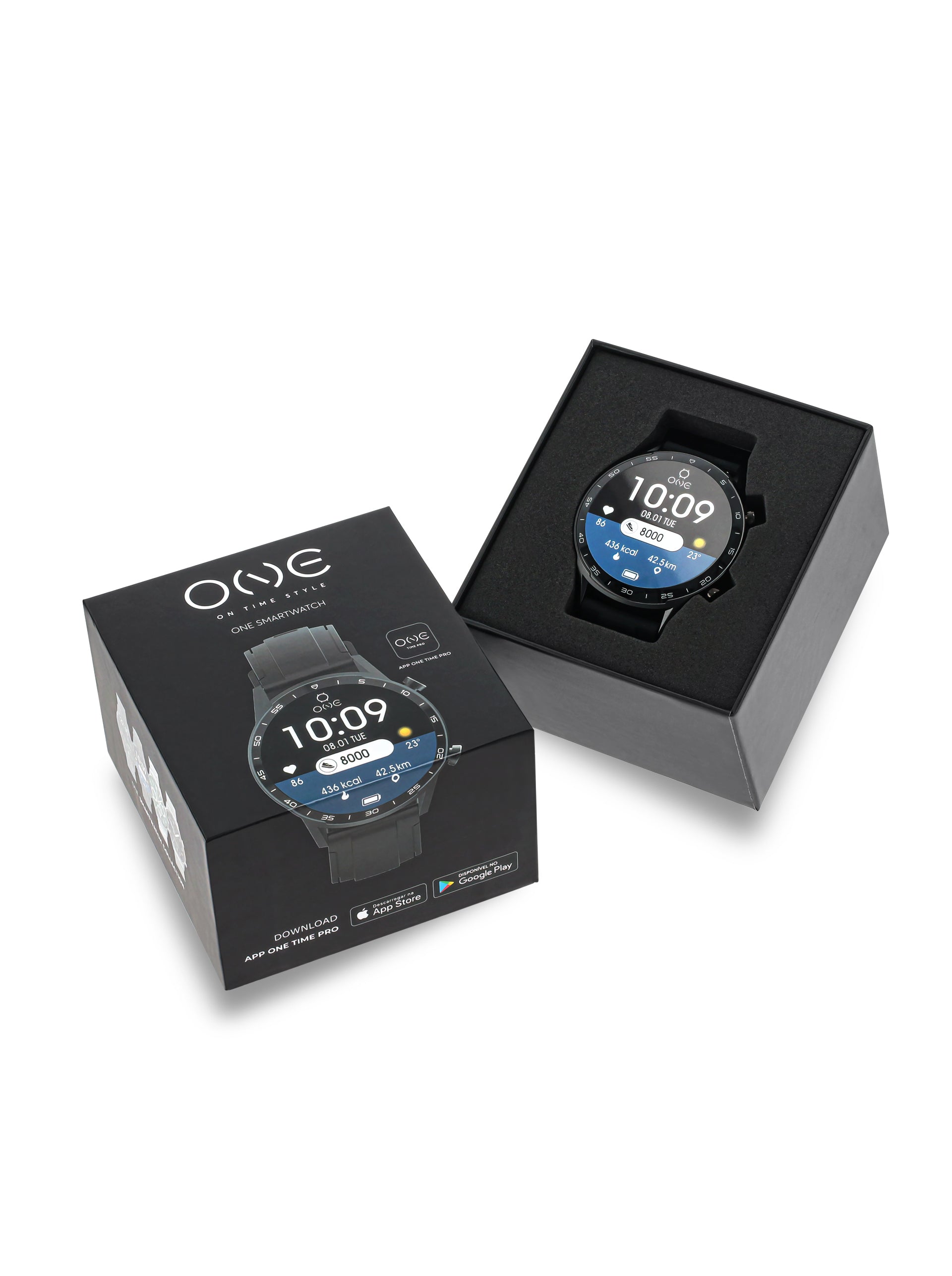 Smartwatch One Men Forceful Black Silicone - OSW0272BS32D