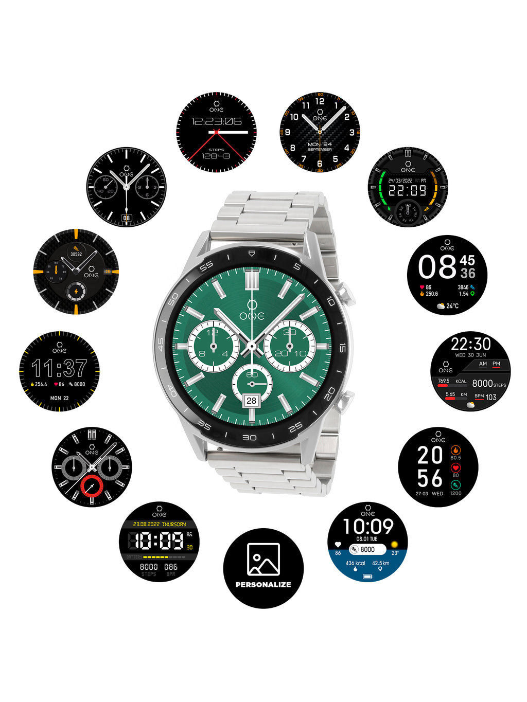 Smartwatch One Men Forceful Silver Links - OSW0272SL32D