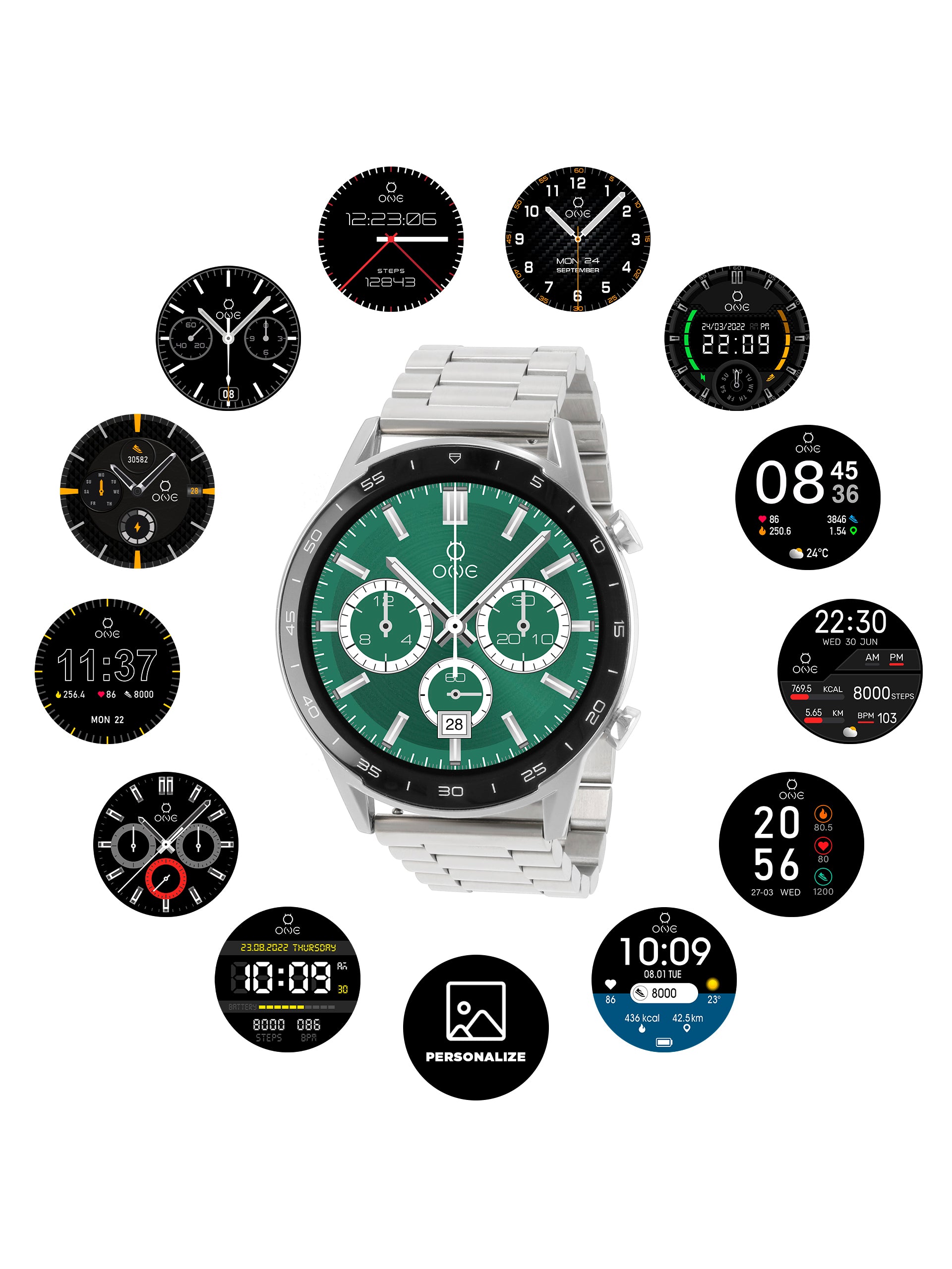Smartwatch One Men Forceful Silver Links - OSW0272SL32D