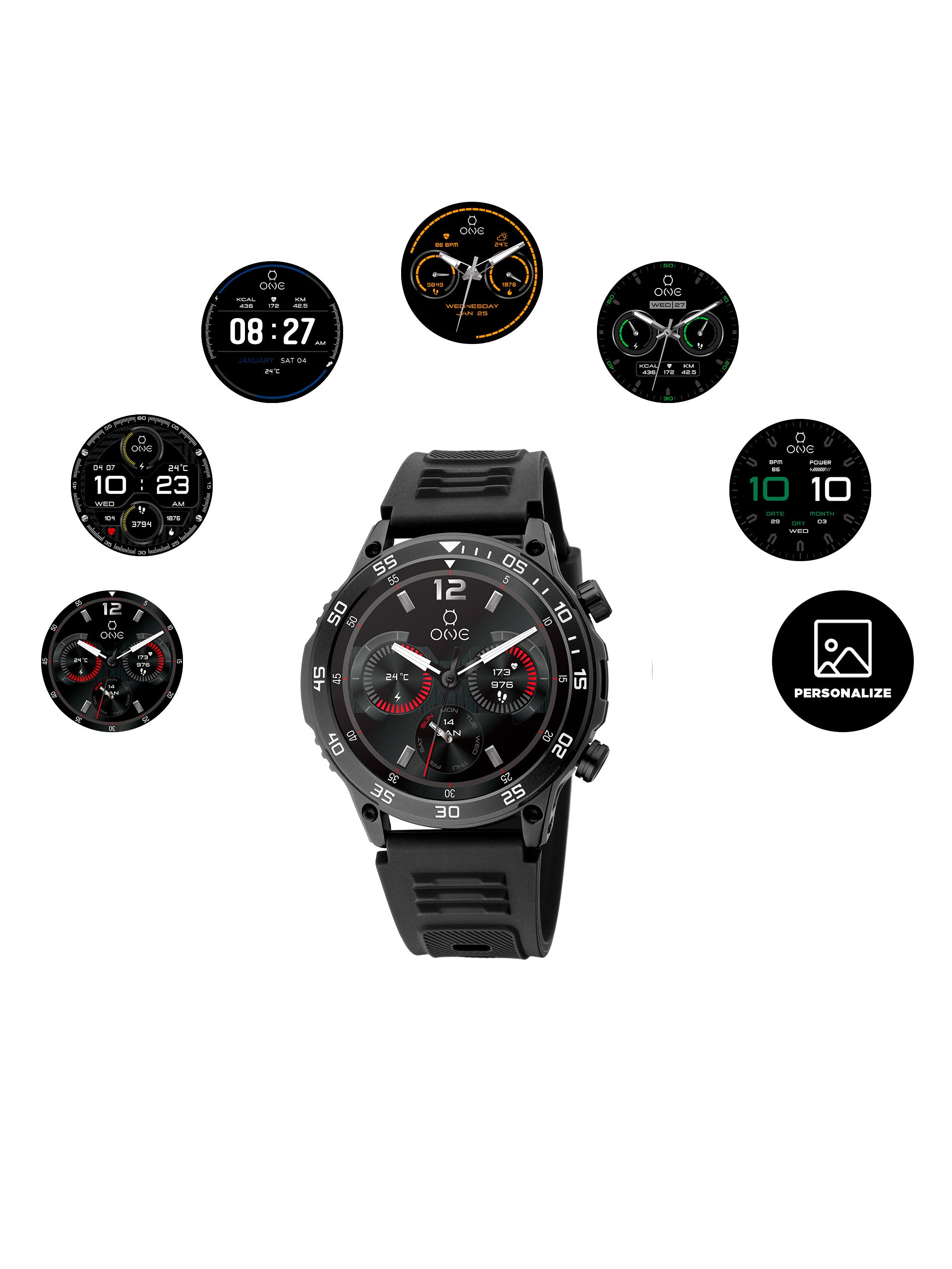 Smartwatch One Men SportyCall Black - OSW0277BS42D