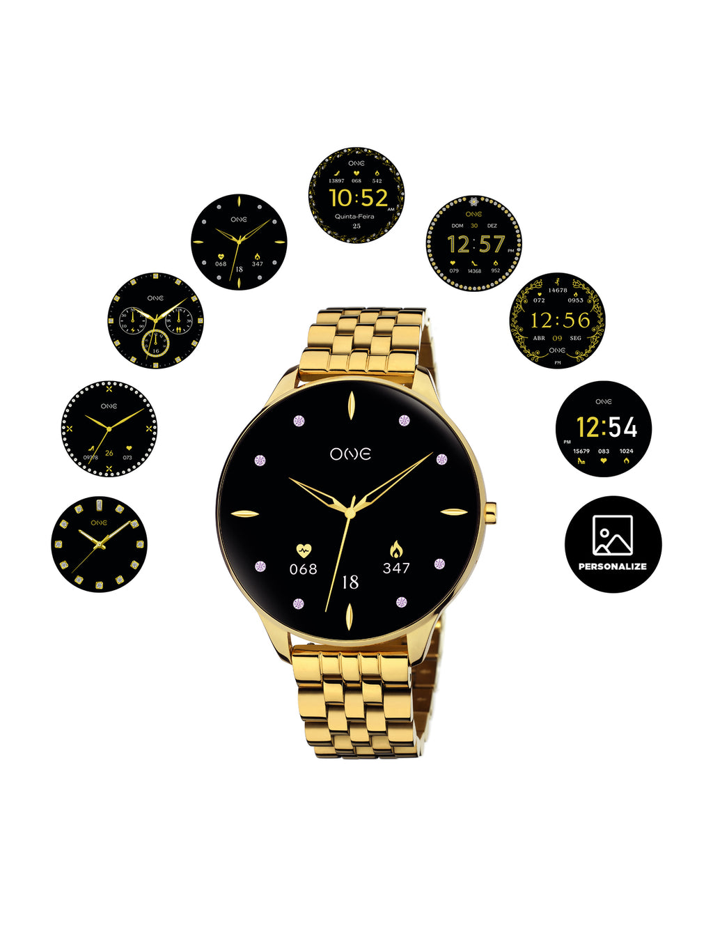 Smartwatch One Slim Gold Links - OSW4191GL61L