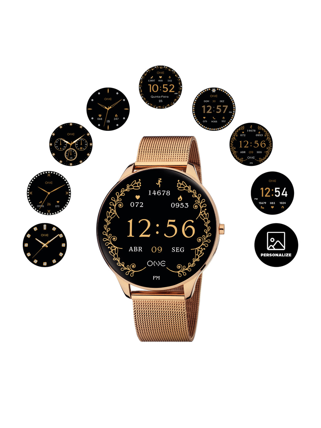 Smartwatch One Slim Rose Gold Mesh - OSW4191RM61L