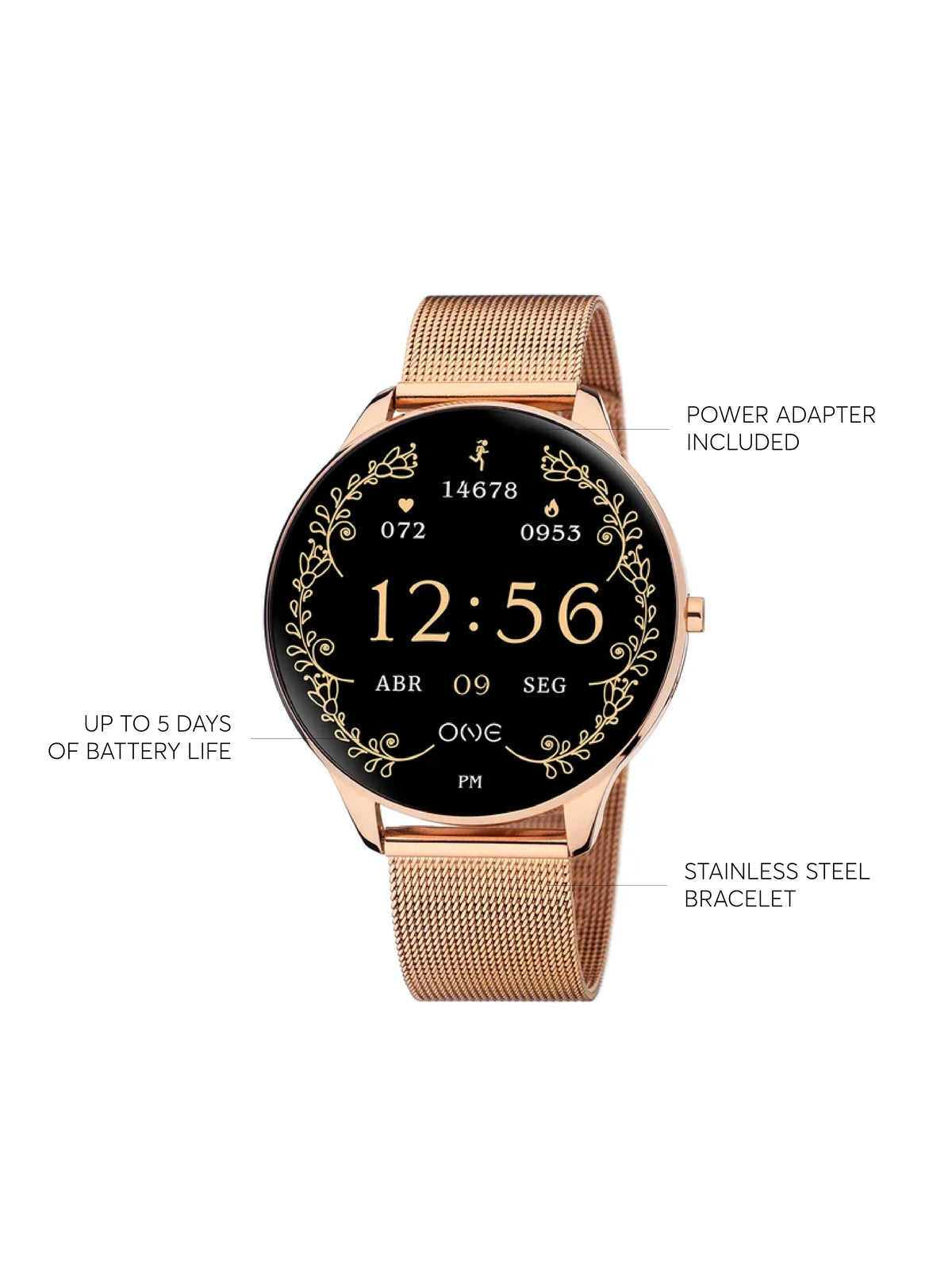 Smartwatch One Slim Rosegold Mesh
