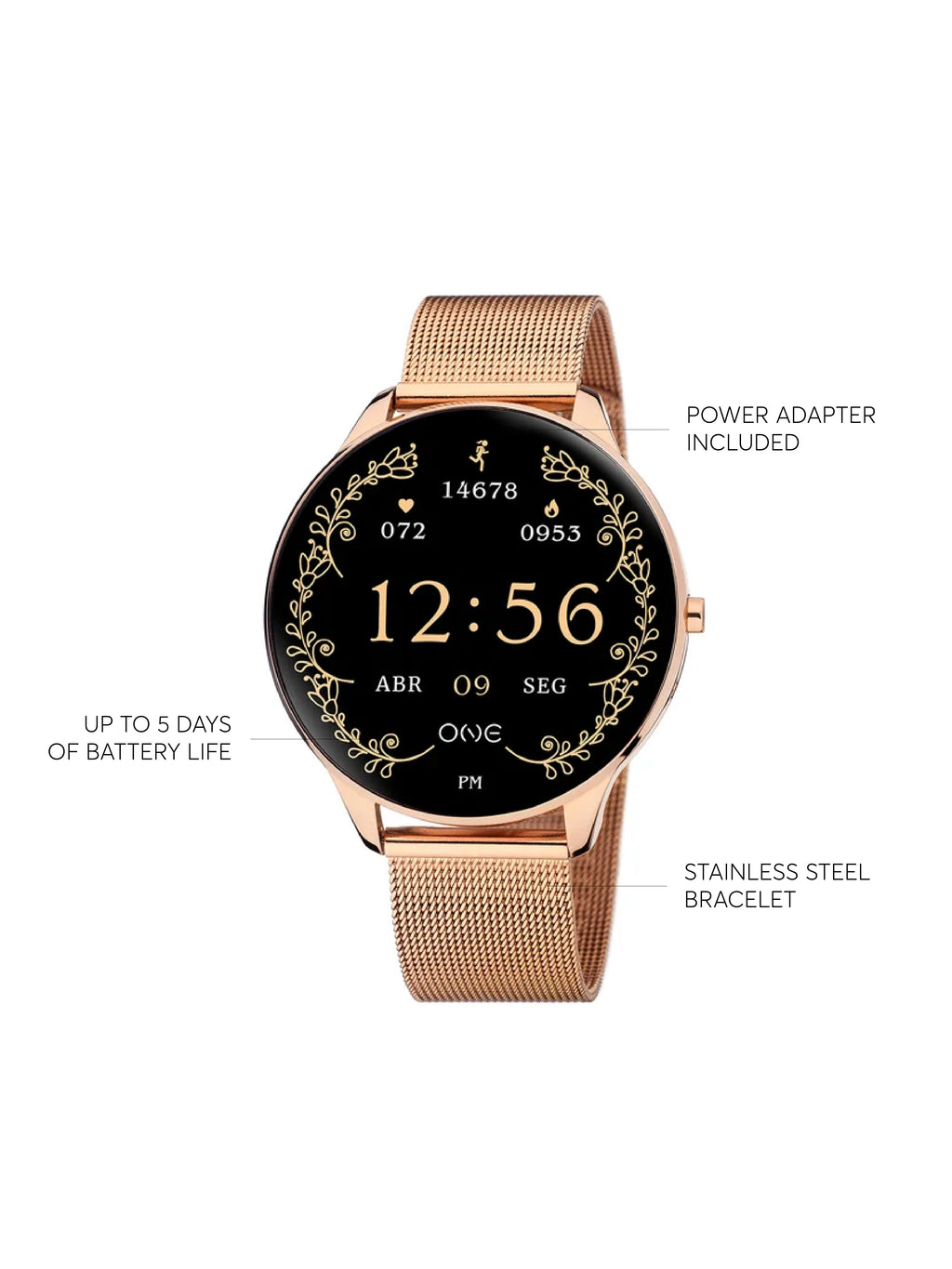 Smartwatch One Slim Rosegold Mesh