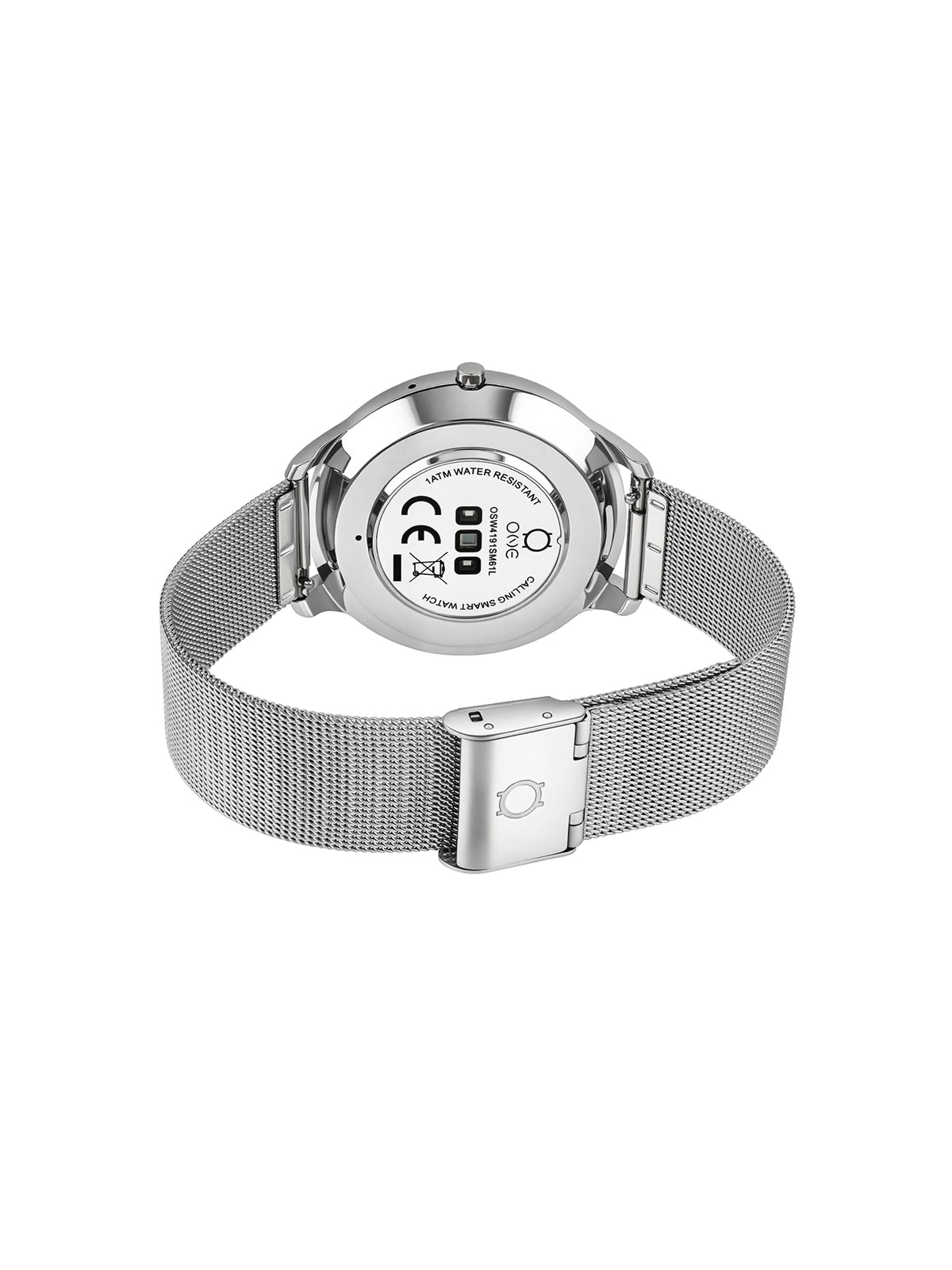 One Slim Silver Mesh Smartwatch