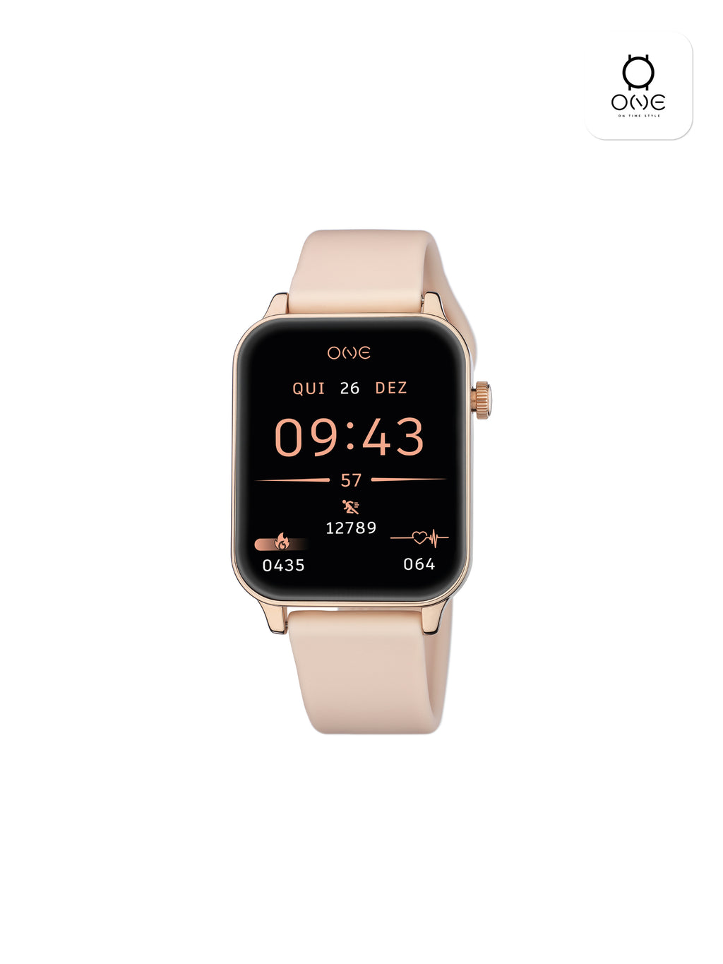 Montre connectée One Frame Or rose Silicone