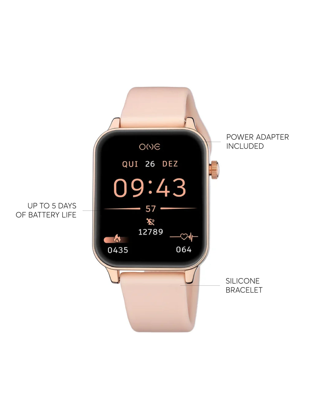 Reloj Inteligente One Frame Oro Rosa Silicona