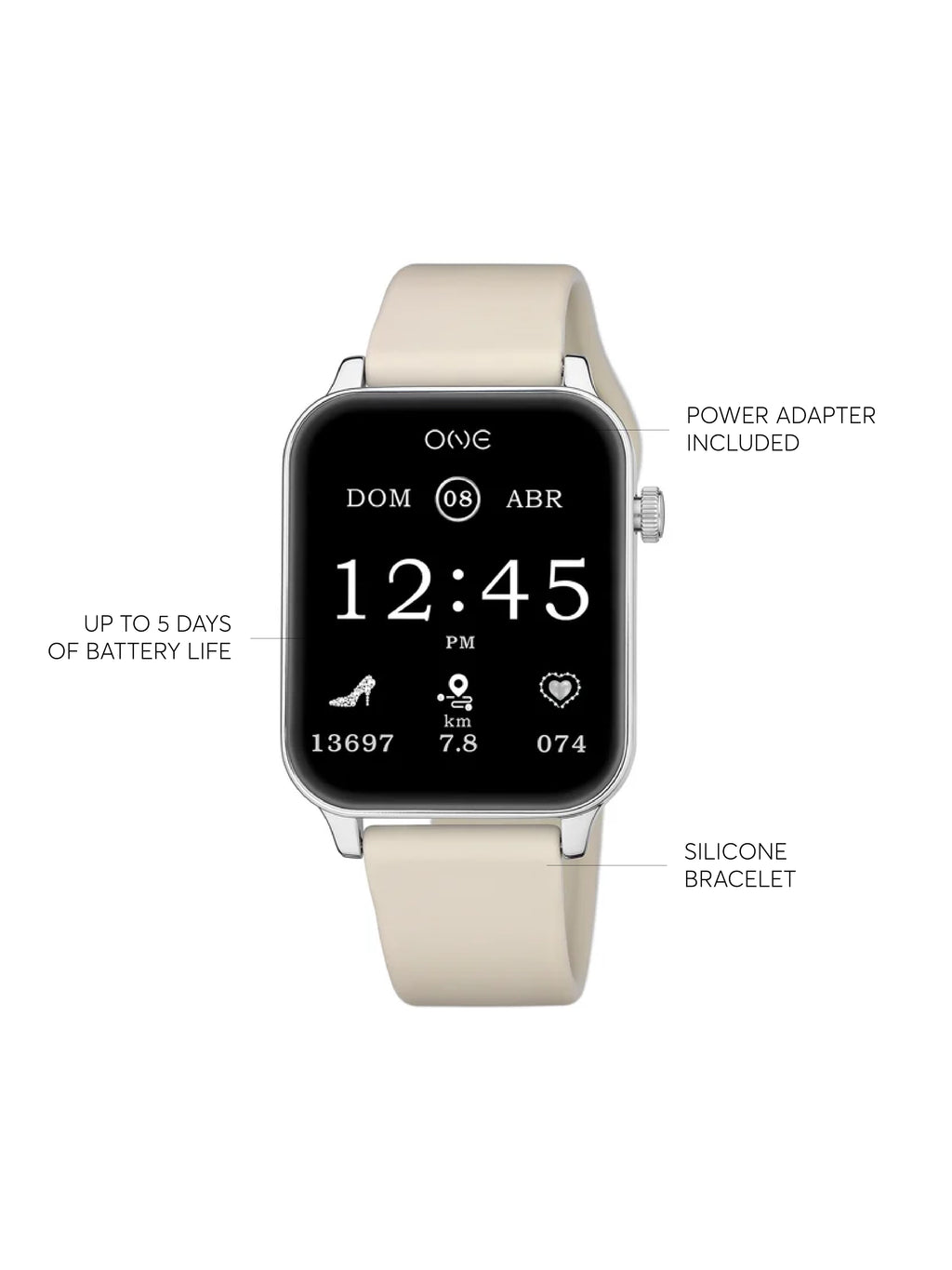 Smartwatch One Frame Beige Silicone