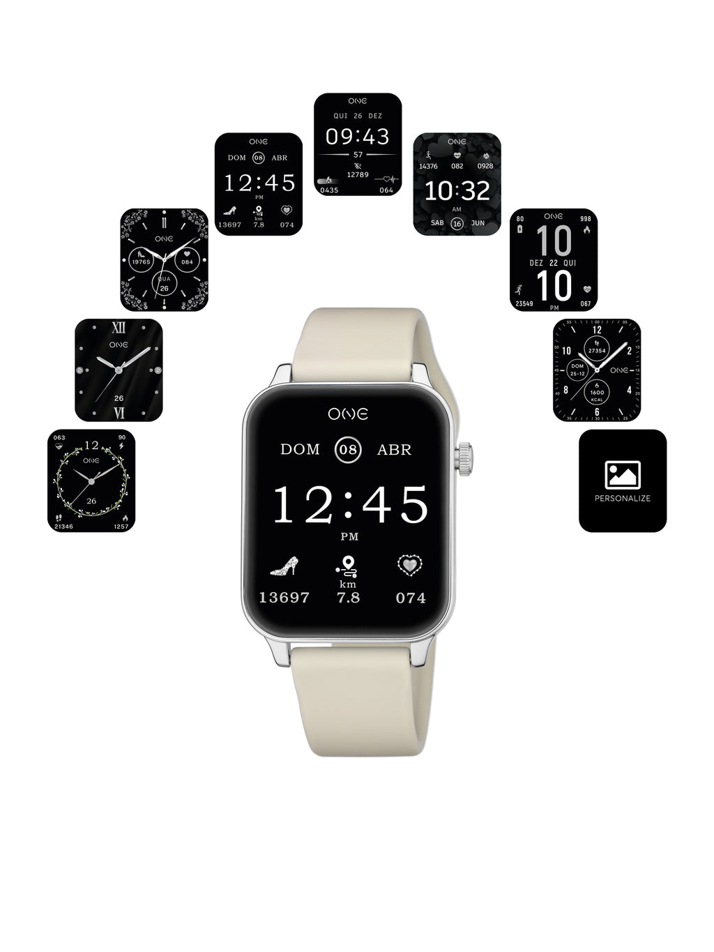 Reloj Inteligente One Frame Beige Silicona
