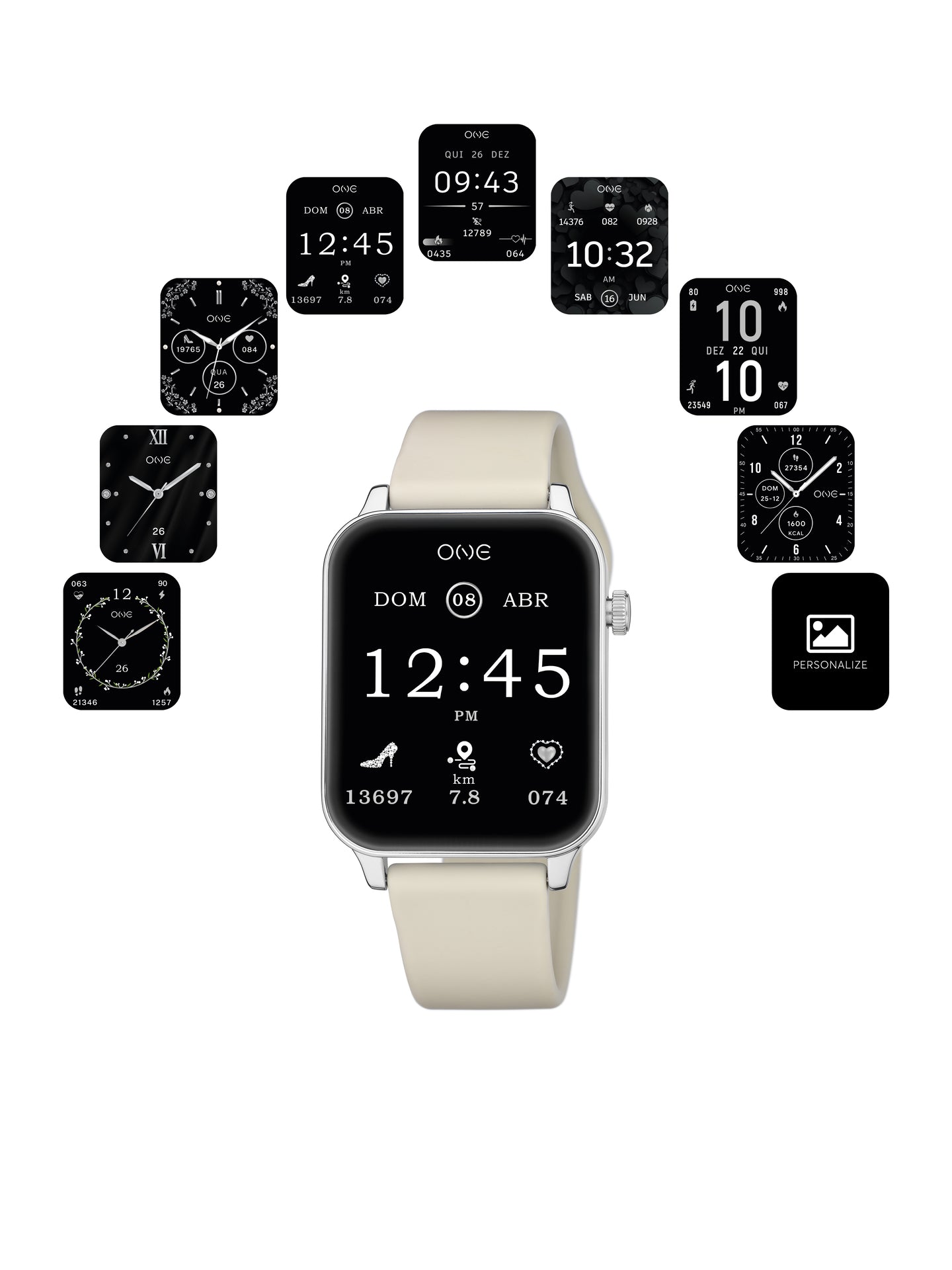Smartwatch One Frame Beige Silicone