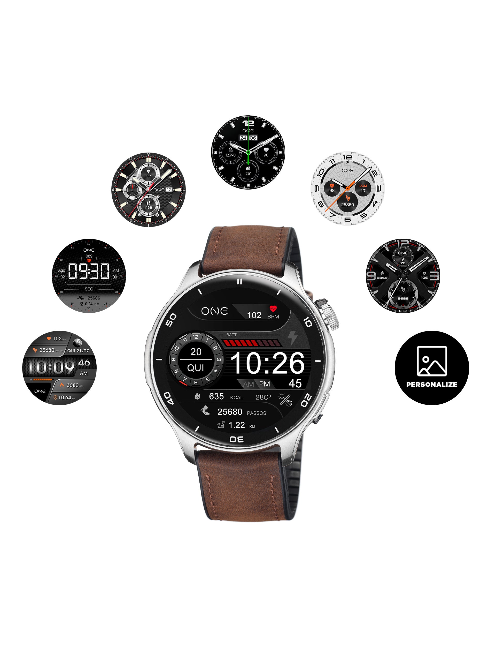 Smartwatch One Men Explorer GPS Brown - OSW9822BP51L