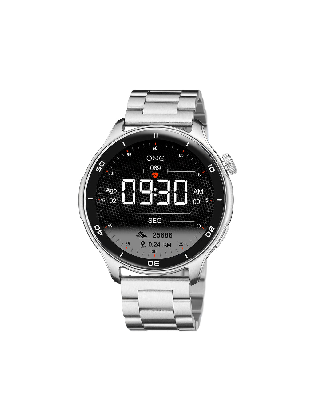 Smartwatch One Men Explorer GPS Silver - OSW9822SL51L