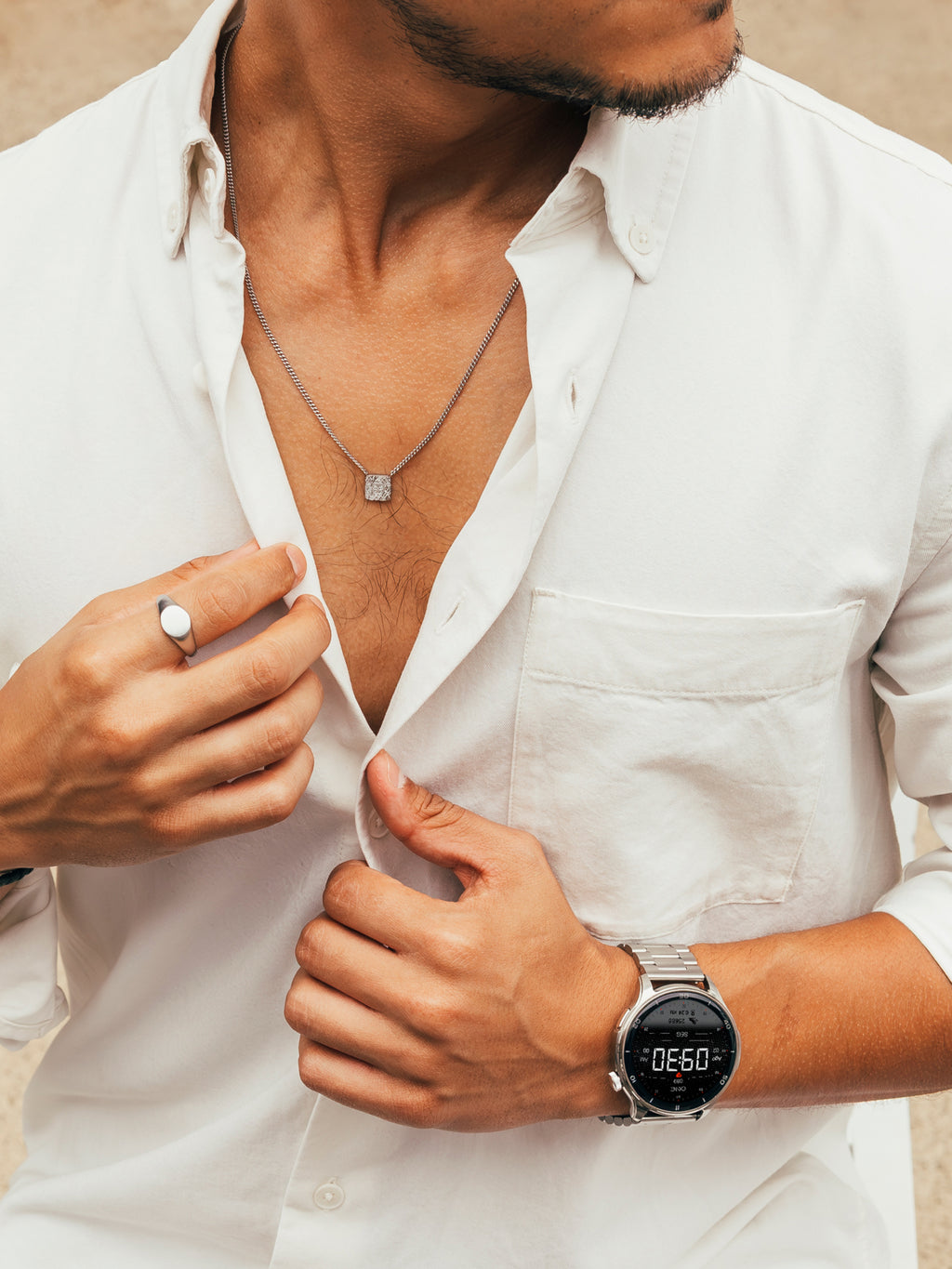 Smartwatch One Men Explorer GPS Silver - OSW9822SL51L