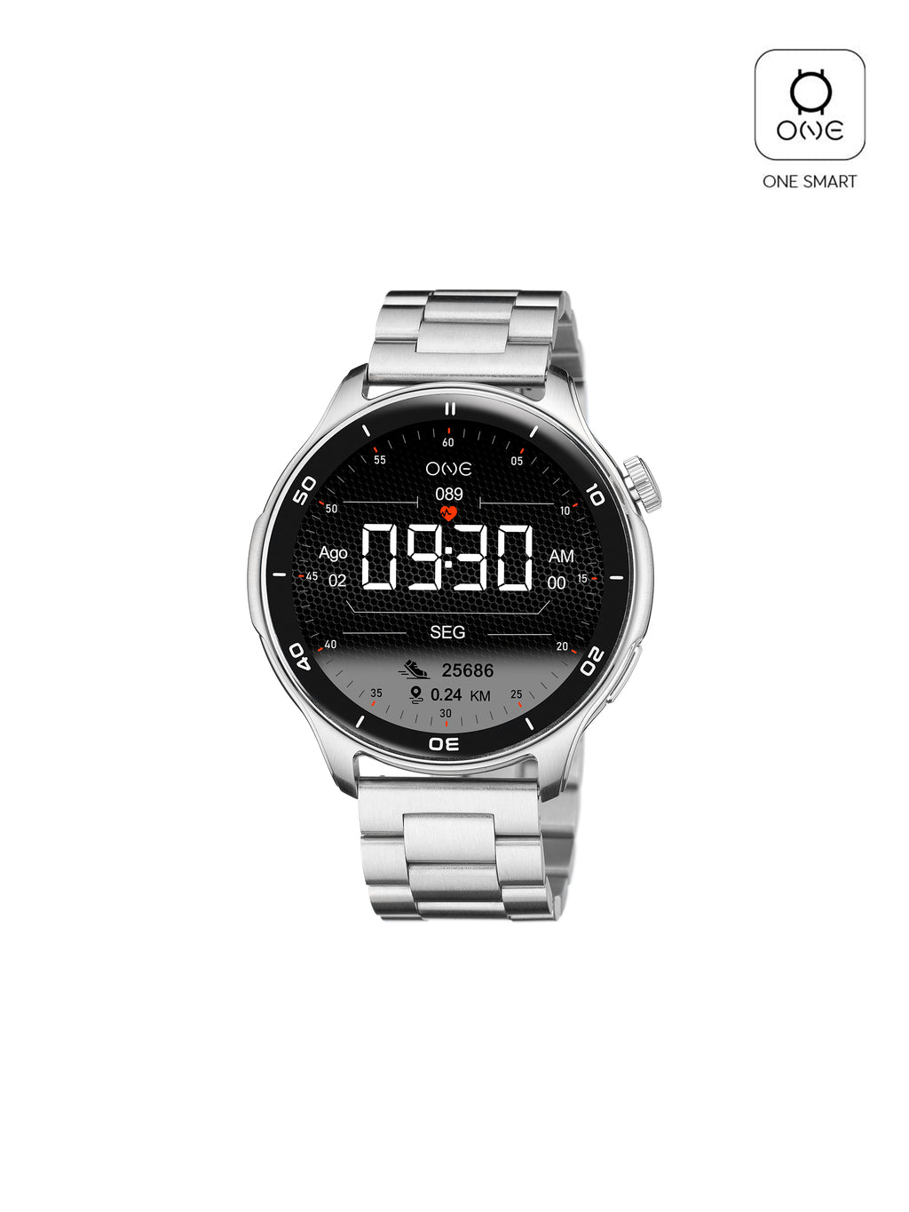 Smartwatch One Men Explorer GPS Silver - OSW9822SL51L