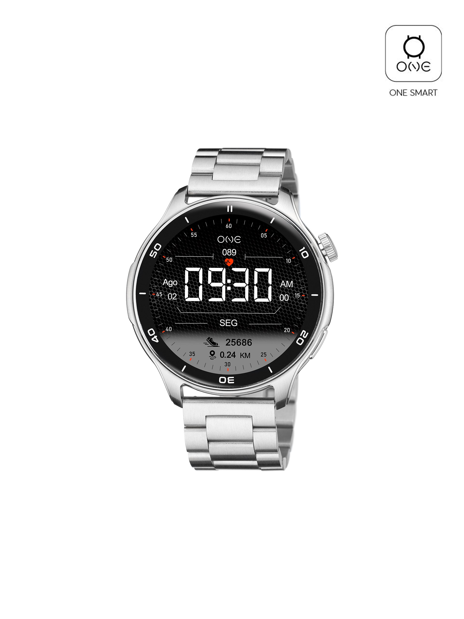 Smartwatch One Men Explorer GPS Silver - OSW9822SL51L
