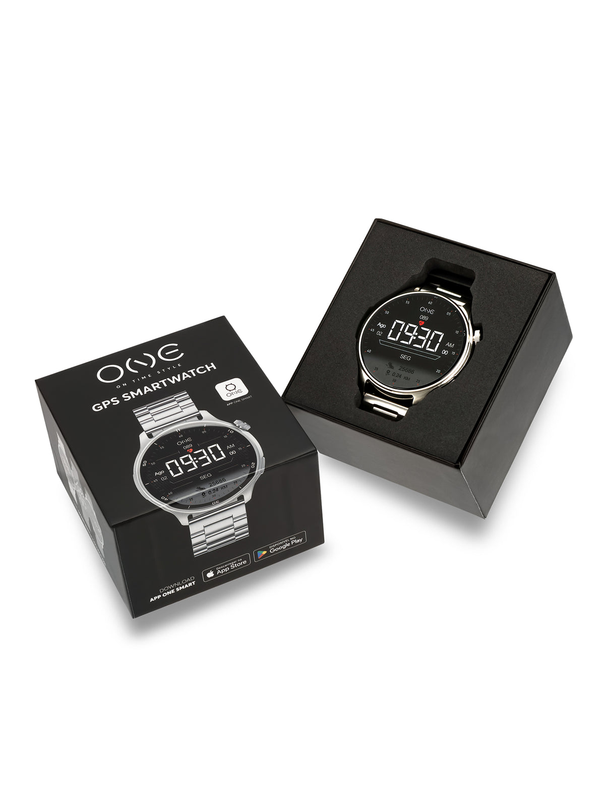 Smartwatch One Men Explorer GPS Silver - OSW9822SL51L